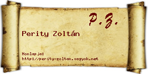Perity Zoltán névjegykártya