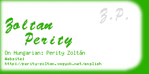 zoltan perity business card